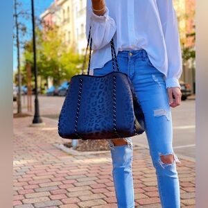 Neoprene Leopard Purse